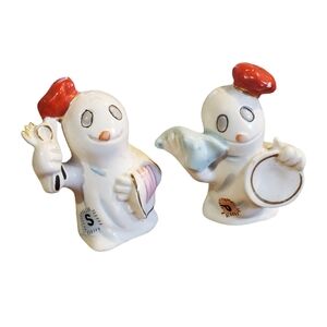 Vintage silly ghost chef Salt and pepper shakers